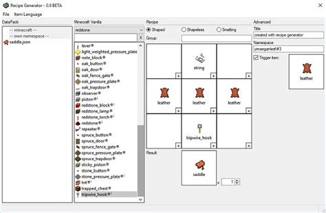 Minecraft Recipe Json Generator - WORLDRECIPES