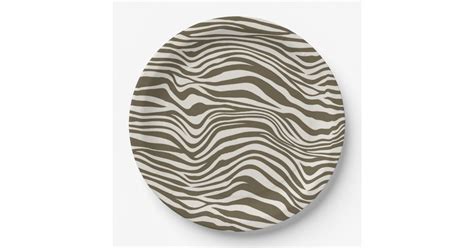 Brown Cream Zebra Print Paper Plate | Zazzle.com