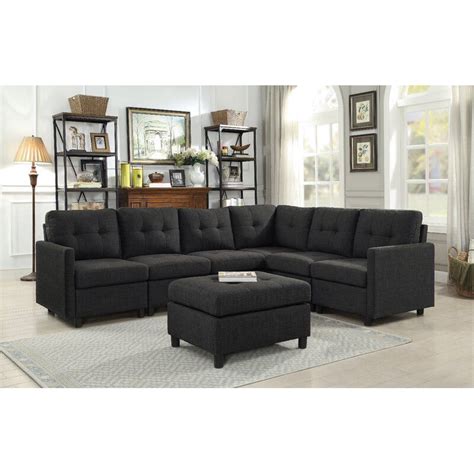 Horley Reversible Modular Sectional with Ottoman | Contemporary sectional sofa, Modular ...