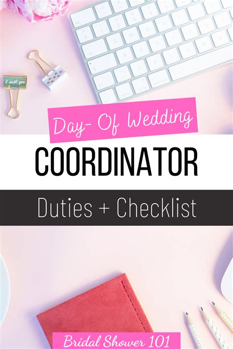 Day Of Wedding Coordinator Duties and Checklist | Wedding coordinator checklist, Wedding ...