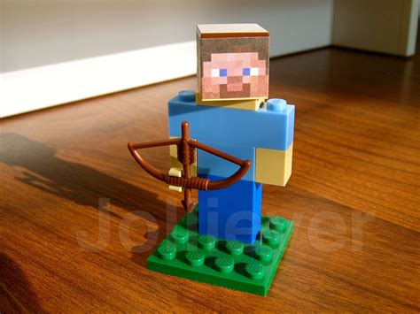 Lego Minecraft Steve Character Figure with Bow and Arrow - Custom Mine ...