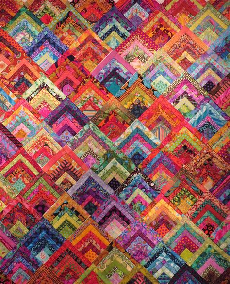 made by Kitty Sorgen, half log cabin blocks, KFC scraps | Kaffe fassett ...