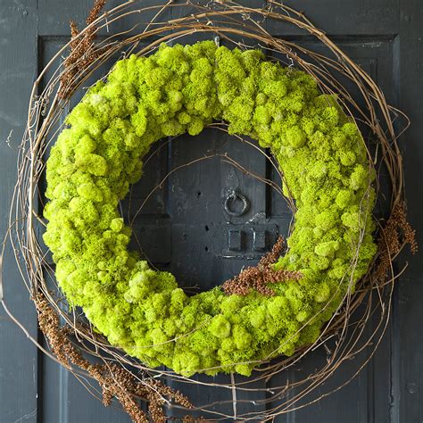 Preserved Reindeer Moss Wreath - The Green Head