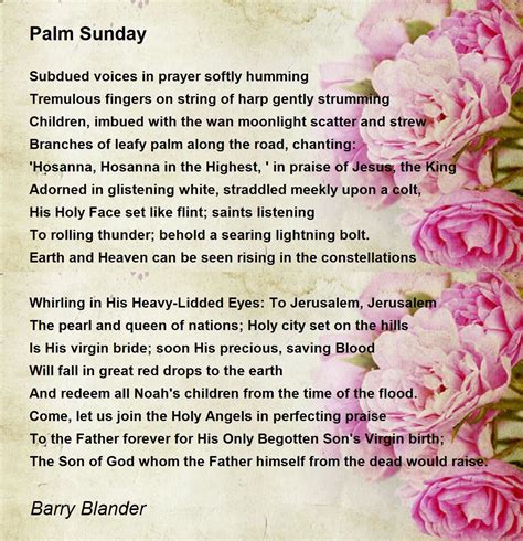 Palm Sunday Poems For Kids