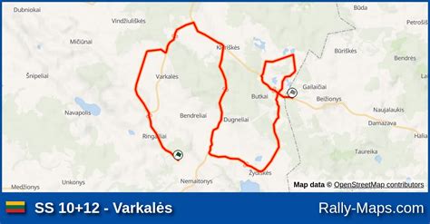 SS 10+12 - Varkalės stage map | Rally Kauno Ruduo 2013 [RSMP] 🌍 | Rally-Maps.com