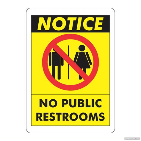 No Public Restroom Sign Printable - Gridgit.com