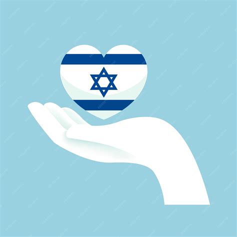 Premium Vector | Paper cut hand save israel flag on heart shape illustration vector graphic