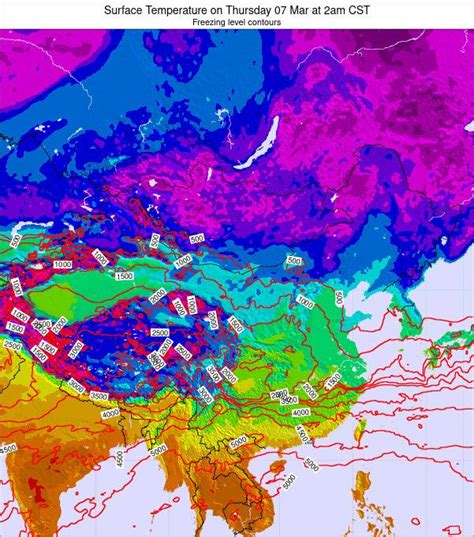 China Surface Temperature on Thursday 21 Nov at 2am CST