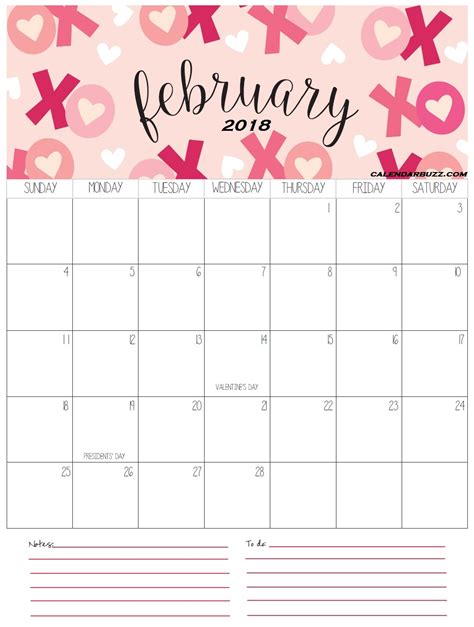 Free February Printable Calendar