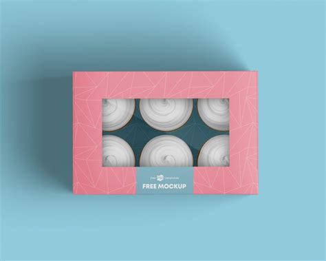 Free Pastry Window Box Mockup (PSD) - Psfreebies