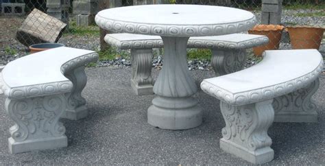 Concrete Patio Tables And Benches Bonito | Cement Patio Furniture ...