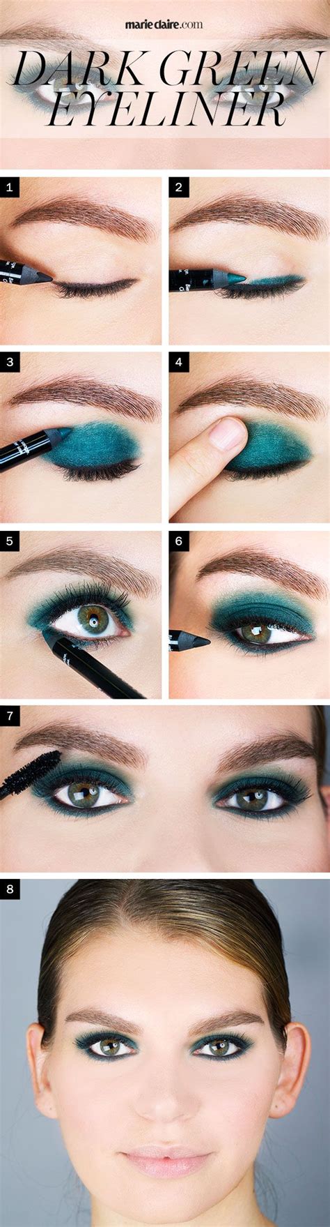 Makeup How-To: Dark Green Eyeliner | Green eyeliner, Eye makeup, Blue ...