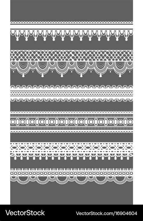 Lace borders seamless lace patterns Royalty Free Vector