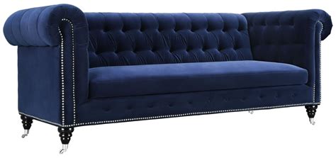 Hanny Navy Blue Velvet Sofa from TOV | Coleman Furniture