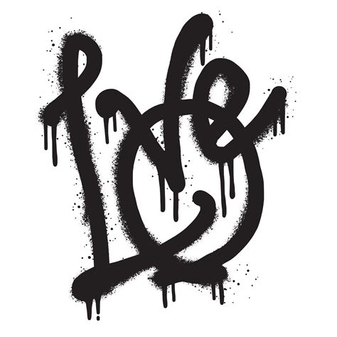 graffiti love text sprayed in black over white. 27307537 Vector Art at ...