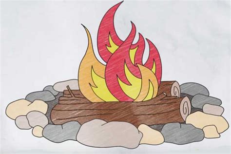 How to Draw Fire With Oil Pastels - Daniel Hisered