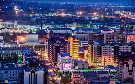 Night views of Grozny city from above · Russia Travel Blog