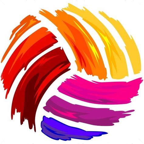 Painted Volleyball Logo | Vector Format | JPG EPS | Volleyball designs ...