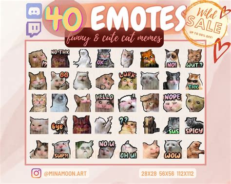 Cute Cat Twitch Emotes Mega Pack Twitch Memes Emotes Etsy Canada | Hot Sex Picture