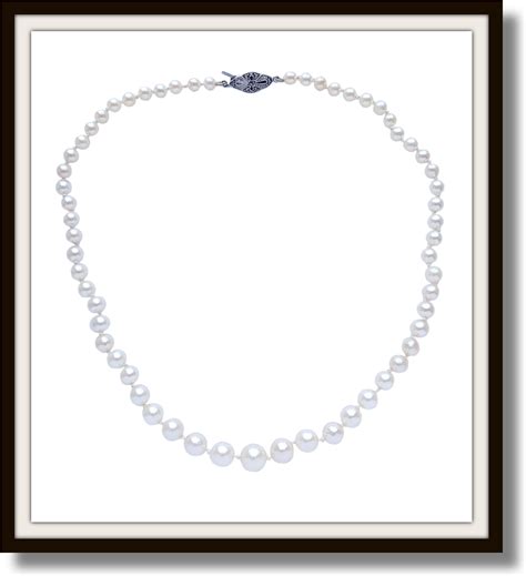 Vintage Pearl Graduated Hand Knotted Cultured Pearl Necklace 16" - Bloomsbury Manor Ltd