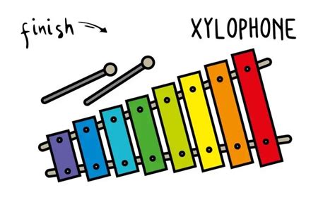 How To Draw a Xylophone (Musical Instrument) - Easy & Cute Cartoon Art ...