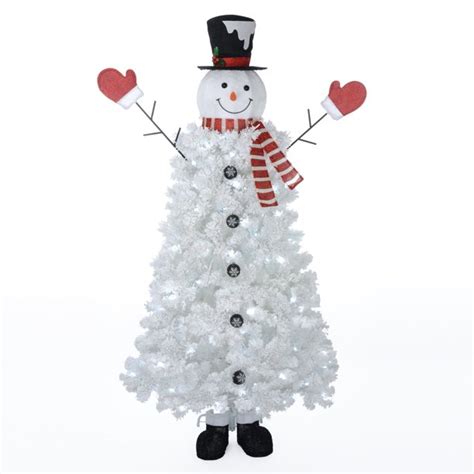 Holiday Time Snowman Tree with Cool White Lights, 6.5' - Walmart.com - Walmart.com