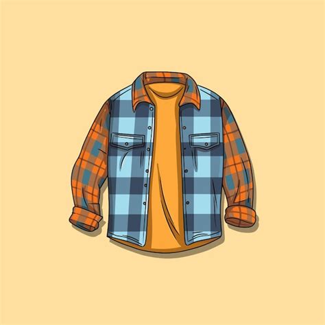 Premium Vector | Flannel shirt vector clip art illustration