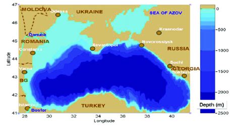 The bathymetric chart of the Black Sea. | Download Scientific Diagram