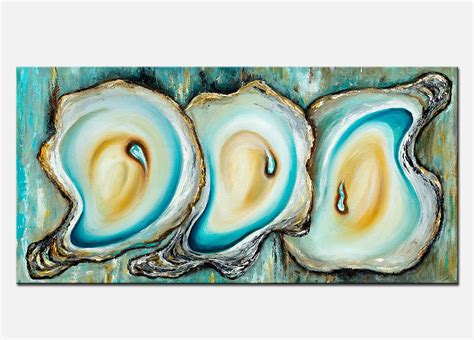 Oyster Original Painting Abstract Oysters on Large Canvas | Etsy in ...