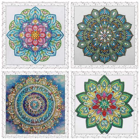 DIY 4 Pack Special Shaped Mandala Diamond Painting Kits Diamond Art ...