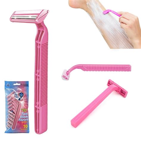 Womens Disposable Twin Blade Razors 10 Count Hair Removal Shaving Smooth Trimmer - Walmart.com ...