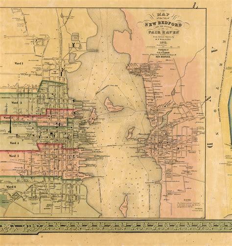 Map of Bristol County, Massachusetts, MA. 1852. Vintage Restoration Hardware Home Deco Style Old ...