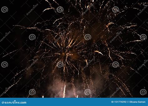 Firework in Tivoli, Copenhagen Stock Photo - Image of celebrate, black ...