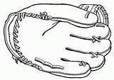 Baseball Glove Mitt Drawing Clipart Coloring Template Clip Outline  sketch template
