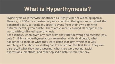 Hyperthymesia