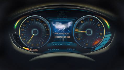 Car dashboard cluster interface design on Behance