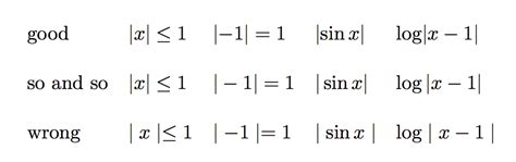 Difference between symbols for absolute value? - TeX - LaTeX Stack Exchange