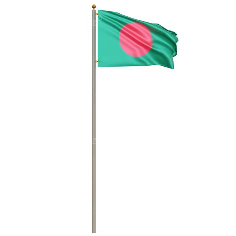 Bangladesh Flag Waving With Pole, Bangladesh Flag With Pole, Bangladesh ...