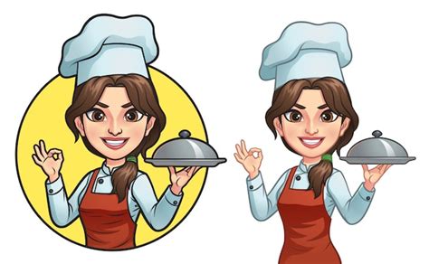 Woman chef smiling cartoon vector | Free Vector