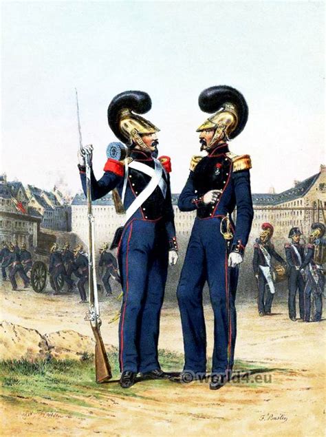 French Army Uniforms of French Fire Brigade. Officer and soldier