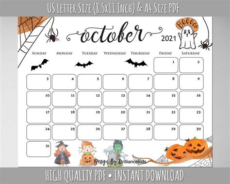 October Month Calendar 2023 Halloween Planner Printable - Etsy | Halloween calendar, Calendar ...