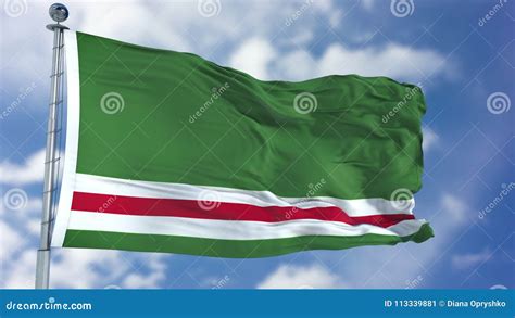 Chechen Republic of Ichkeria Flag in a Blue Sky Stock Illustration - Illustration of luma, light ...