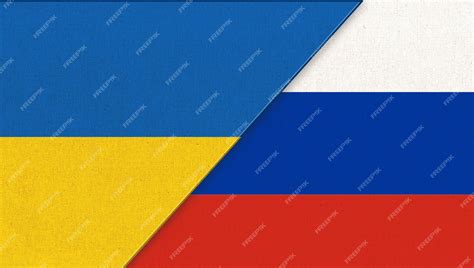 Premium Photo | Flag of Ukraine and Russia Ukrainian and Russian state ...