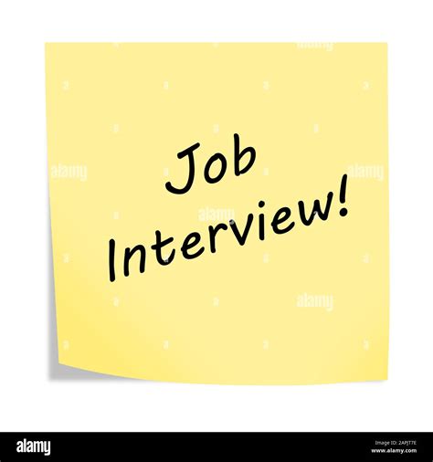 A job interview reminder post note on white background with clipping path Stock Photo - Alamy