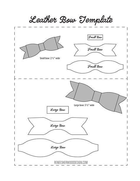 FREE No Sew Leather or Felt Bow Template download at www.rsherwooddesign.com | Diy hair bows ...