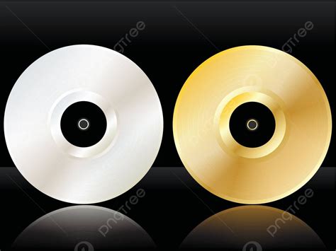 Reflected Platinum And Gold Disc Vector Background Equalizer Dj Vector ...