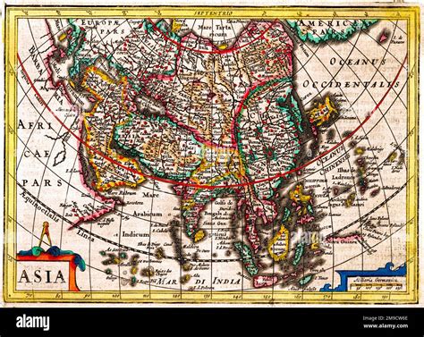 17th century Map of Asia Stock Photo - Alamy