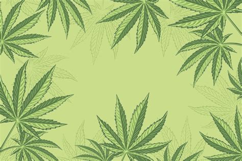 Free Vector | Botanical cannabis leaf background