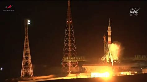 Soyuz MS-24 is launched into orbit on Soyuz 2-1a from Baikonur on way ...