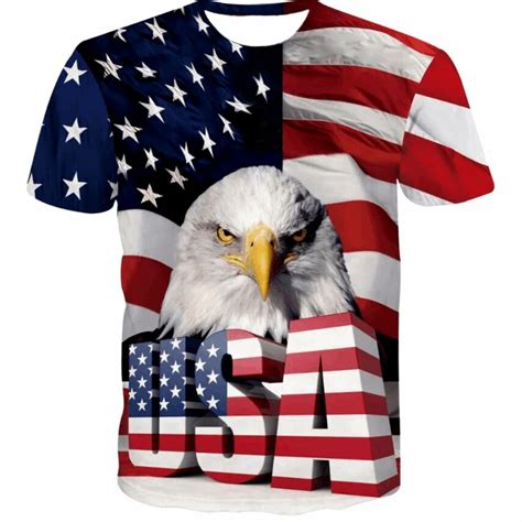 2018 New USA Flag T shirt Men / Women Sexy 3d Tshirt Print Striped American Flag Men T shirt ...